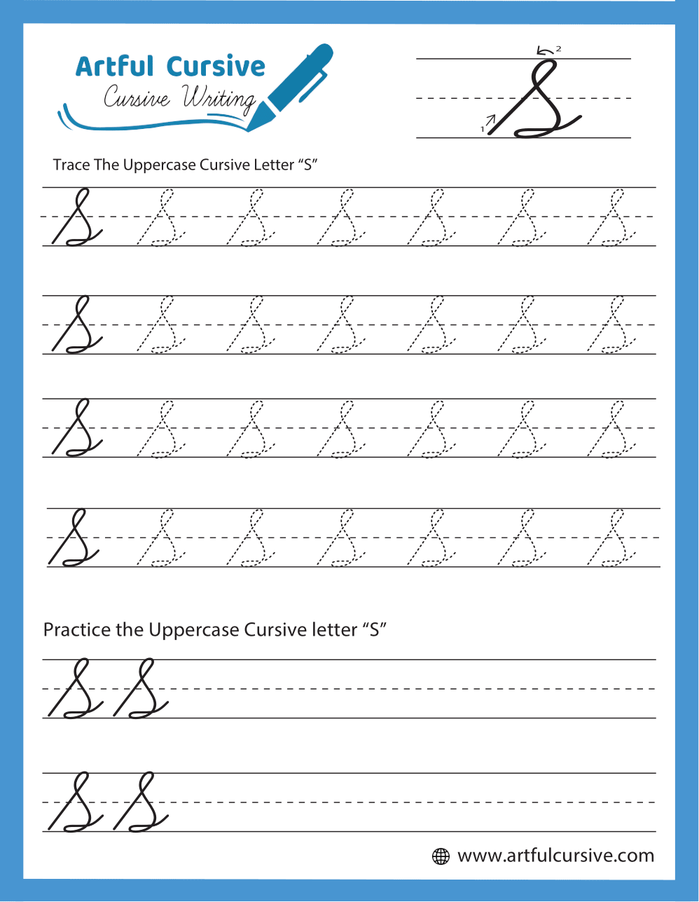 Download Free Printable Cursive Writing Worksheets Artful Cursive