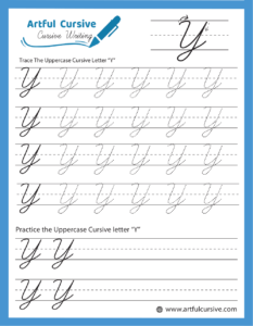 Cursive Alphabet: Letter Y Worksheet