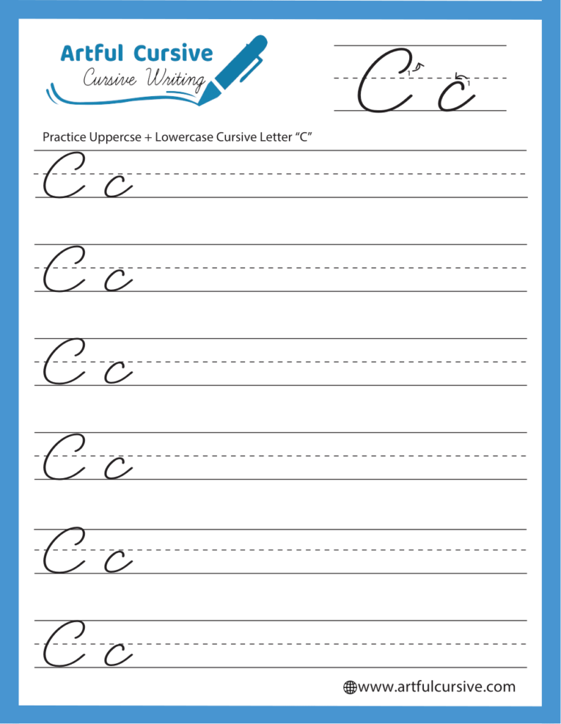 Uppercase + Lowercase Cursive Letter C