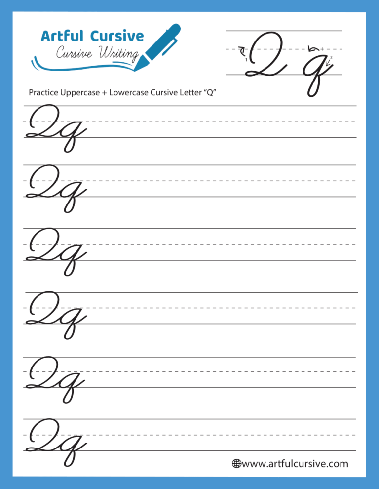 Download Free Printable Cursive Writing Worksheets Artful Cursive
